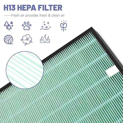 SPA-550A Filter Replacement Compatible With Rabbit Air BioGS 2.0 Air Purifiers, Model SPA-550A and SPA-625A, 2 True HEPA(H13) Filters + 2 Activated carbon Filters