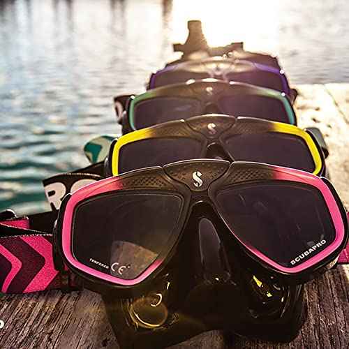 SCUBAPRO Zoom Scuba Mask with Ultra Clear Dual Lens and Lens-Change System for Optical Lenses for Diving, Full Black