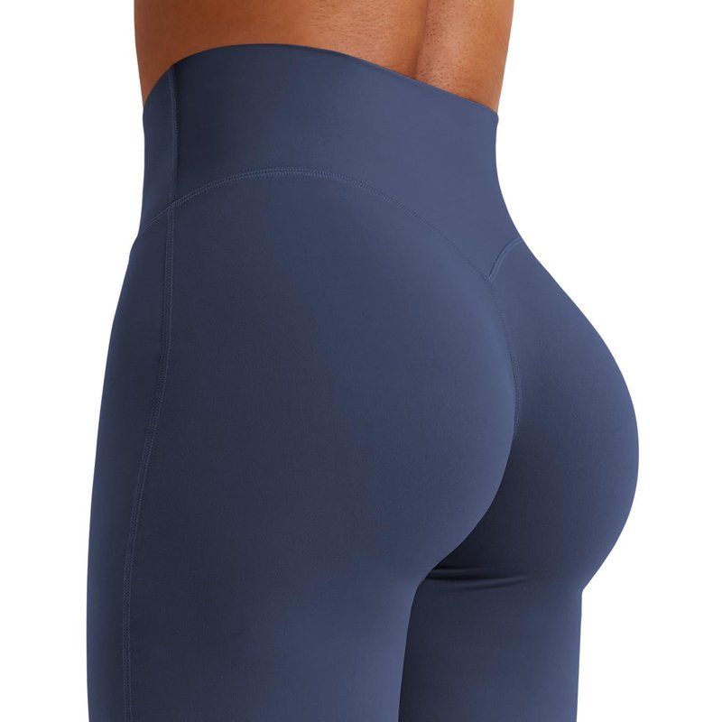 YEOREO Workout Leggings Womens No Front Seam Straight Leggings 31.5" High Waist Buttery Eddiy Gym Yoga Pants Navy Blue M