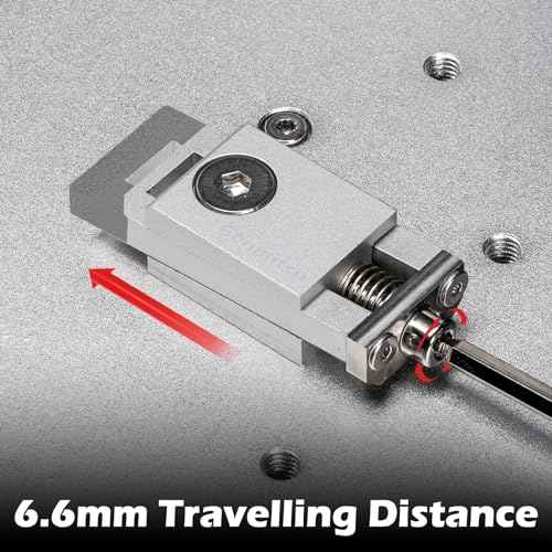 Genmitsu 4PCS Upgrade Aluminum Mini Vise Clamp Toe Clamp, for Woodworking & Metalworking Milling Project, Size 2.2" x 0.9" x 0.8" (56 x 22 x 21mm), Low Profile