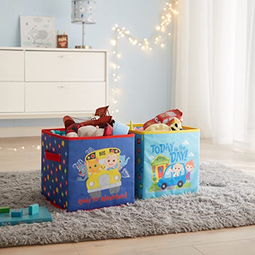 Idea Nuova Cocomelon Set of Two Spacious Collapsible Storage Cubes, 10"x10" - color: Cocomelon