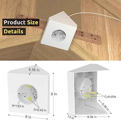 Fan Mounting Box, Ceiling Fan Mounting Bracket, Ceiling Fan Mounting Box, Ceiling Fan Mounting Kit, Fan Mounting Bracket, Fits Cathedral Ceiling Angles of 80¡Æ or Up, White, 2-Pack