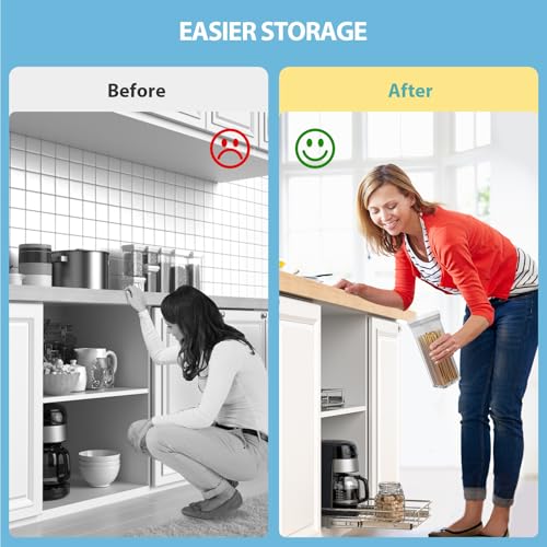 ZOINLIY Pull Out Cabinet Organizer, Versatile Slide Out Kitchen Organizers and Storage,Heavy Duty Drawer Cupboard Storage Basket, Smooth Sliding, Chrome Finish (24.8 * 21inch) - size: 24.8”W x 21”D (Outside Dimensions)