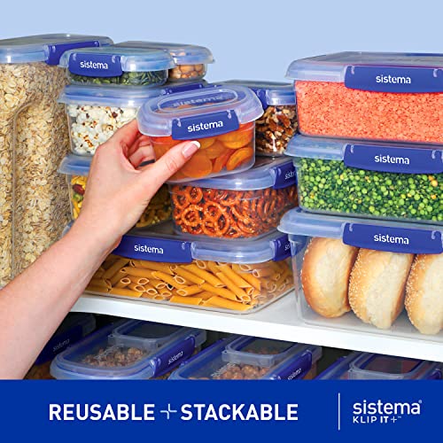 Sistema KLIP IT+ Large 7.5L Rectangle Food Storage Container, Stackable & Airtight Food Box with Lid, Dishwasher, Freezer, & Microwave-Safe, BPA-Free - size: 7.5L