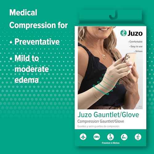 Juzo 2301 Seamless Compression Glove with Open Finger Slots, Black, Small