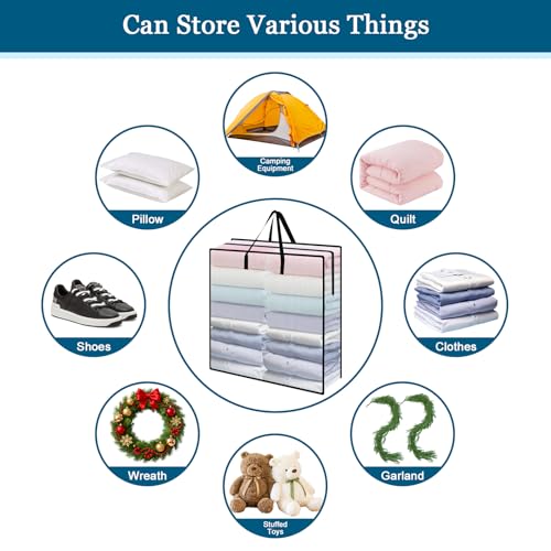 95L Under Bed Storage Bag, Under Bed Storage Containers, Clear Storage Bags for Clothes Quilt Pillow Wreath Blanket Storage or Closet Organizer Home Storage - style: 1-Pack