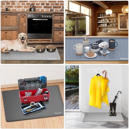BALEINE 34''×22'' Under Sink Mat, Waterproof Food Grade Silicone Undersink Mat, Cabinet Shelf Drip Tray, Under Sink Liner for Kitchen, Bathroom (Blue) - color: Blue