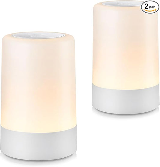 G Keni Nursery Baby Night Light for Kids, Portable LED Touch Night Lamp for Kids and Adult, Breastfeeding, Sleep Aid, USB Rechargeable Nursing Lamp, Bedside Dimmable Warm Night Light (2 Pack)