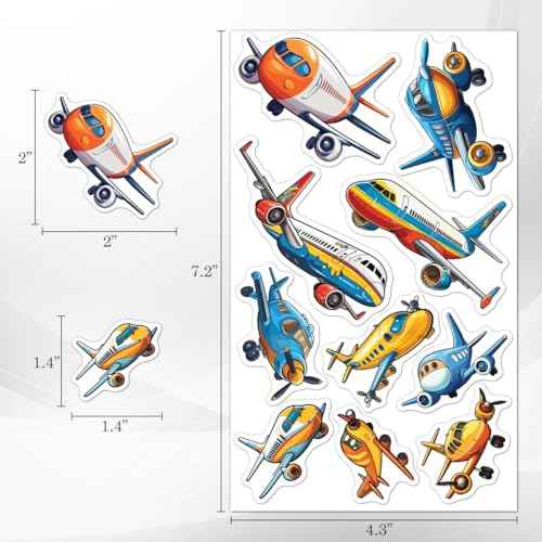 Pack 50 Pcs Airplane Stickers for Water Bottles Waterproof Laptop Luggage Computer Scrapbooking Cups Teens Adults Girls Boys Students Aesthetic Sticker Packs Small Vinyl Decals