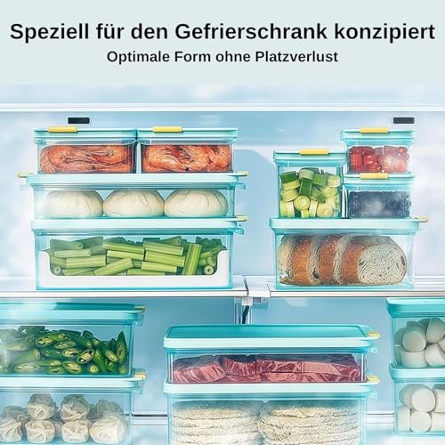 LocknLock Freezer Fit Plastic Freezer Containers | Airtight Stackable Food Storage for Meal Prep | Microwave & Dishwasher Safe | BPA Free Freezer Container with Lid, 2.2L - size: 2200ml