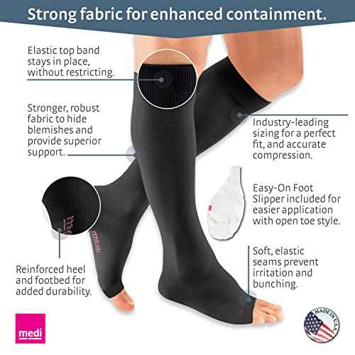 mediven Plus for Men & Women, 30-40 mmHg ? Open Toe, Knee High Compression Socks with Silicone Top Band
