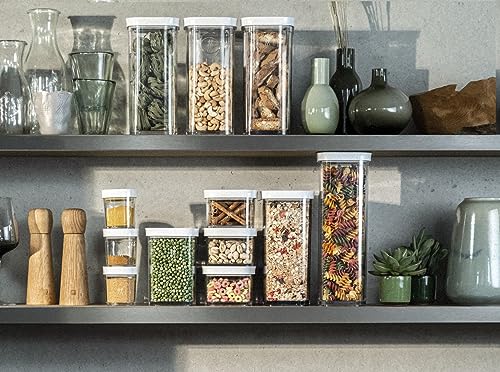 ZWILLING FRESH & SAVE CUBE Box, size 3S, modular & stackable container, airtight & vacuumable storage, dishwasher friendly, transparent - size: 3S