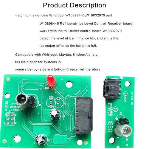 W10898445 Refrigerator Ice Level Control Receiver Included W10870822 Refrigerator Emitter Control Board Compatible with Whirlpool Fridge AP6037913 PS11769410