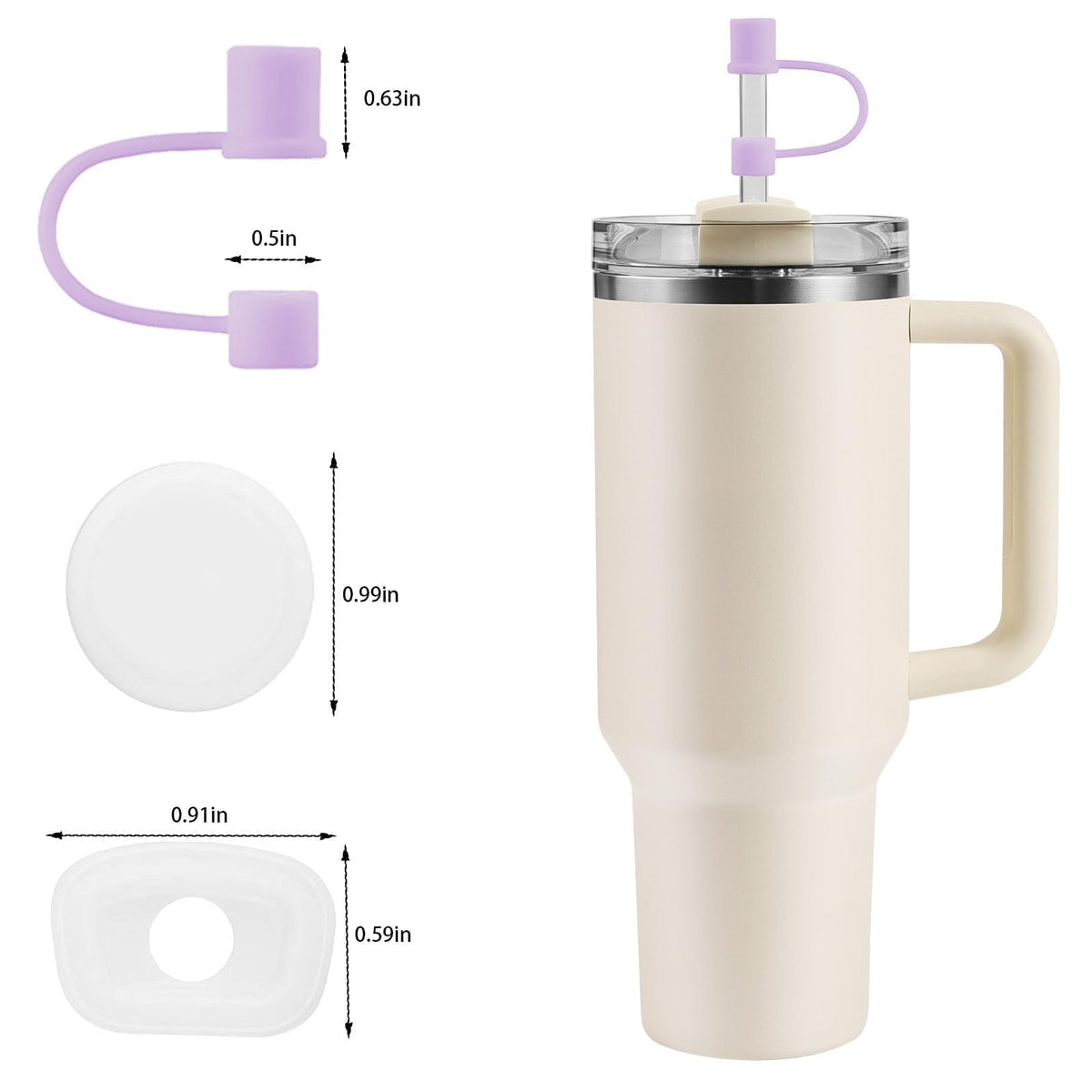 MOLOSLEEVE 1 Pack Straw Toppers for Stanley 30oz|40oz, Light Purple
