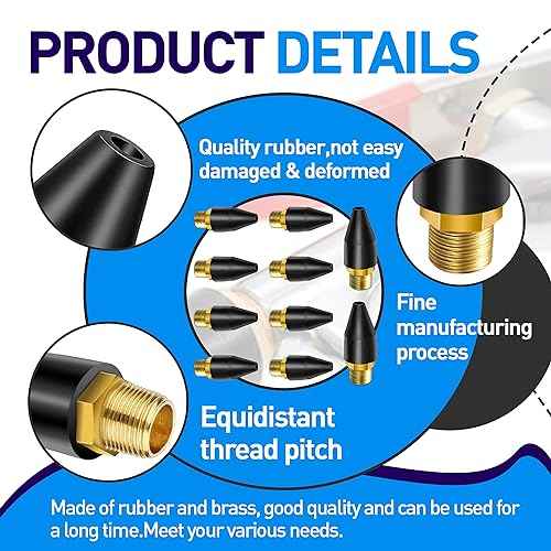 10 Pcs Rubber Air Tool For Air Nozzle Tip, Blow Gun Rubber Tip For Air Tool, Parts Air Nozzle For Air Blow Guns Tool For Air Tool Parts & Accessories Air Blow Guns Tool Black