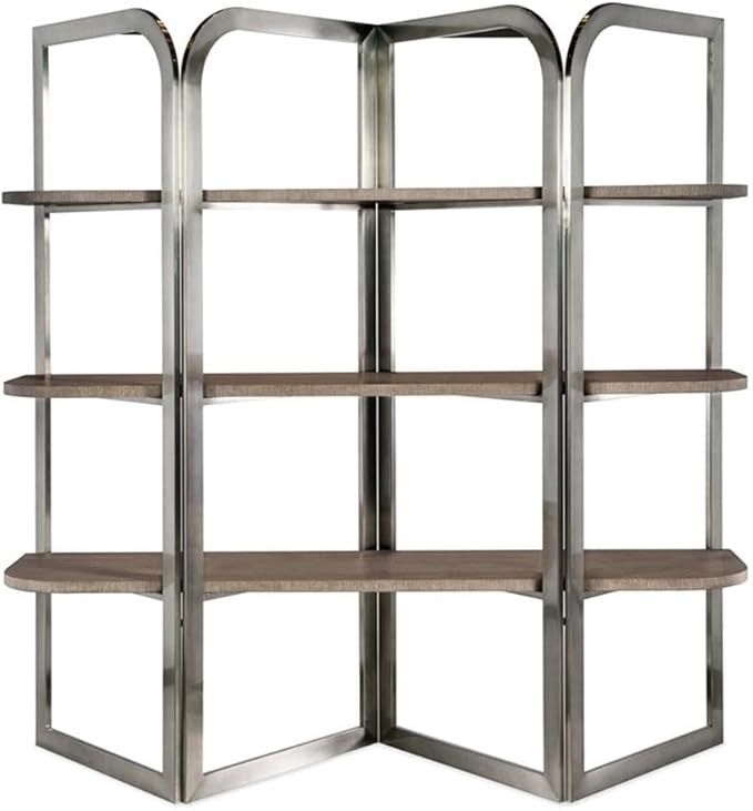 Hooker Furniture Modern Mood Metal Framed Etagere w/Brown Finished Shelves