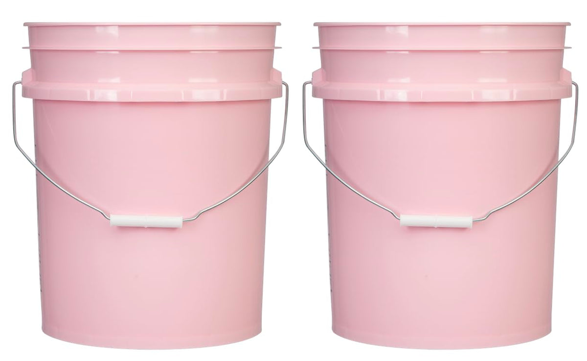House Naturals 5 Gallon Premium HPDE Plastic Bucket - Made in USA Food Grade Container, BPA Free All Purpose Pail (5, Red)