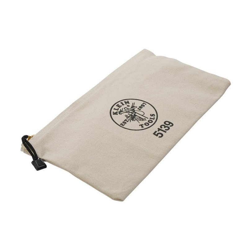 KLEIN TOOLS Zipper Bag, Canvas Tool Pouch with Heavy Duty Brass Zipper Close