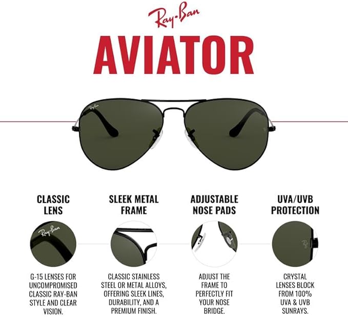 Ray-Ban RB3025 Classic Aviator Sunglasses