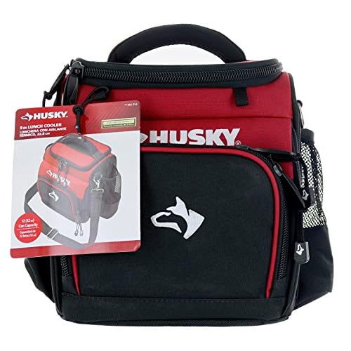 Husky 82021N11 9" 600 Denier Water and Weather Resistant Insulated Cooler with 2 Mesh Sleeves and Carrying Strap