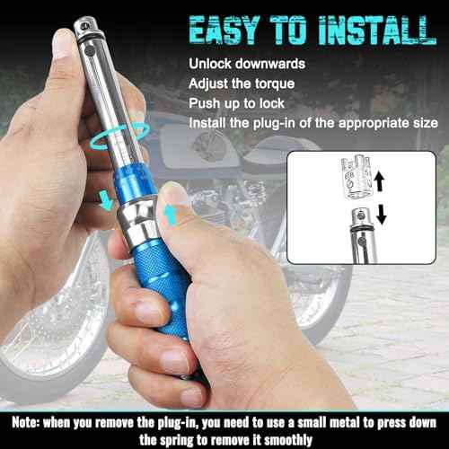 Spoke Torque Wrench Set, 2-10 NM Spoke Torque Spanner Kit for Motorcycle £¦ Dirt Bike, Click Spoke Torque with 5 Heads 10 Sizes