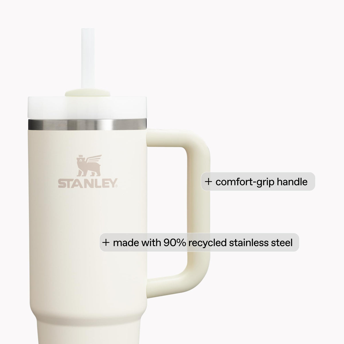 STANLEY Quencher H2.0 Tumbler with Handle and Straw - 40 Fluid Ounces, Flowstate 3-Position Lid, Insulated Stainless Steel, BPA-Free, Cup Holder Compatible, Lichen