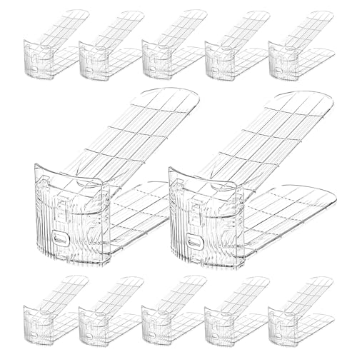 Shoe Slots Organizer for Closet 12Pack Adjustable Shoe Stacker Organizer Storage Shoe Rack Space Saver Storage Shoe Holder Organization (Transparent) - size: 12PACK-Standard
