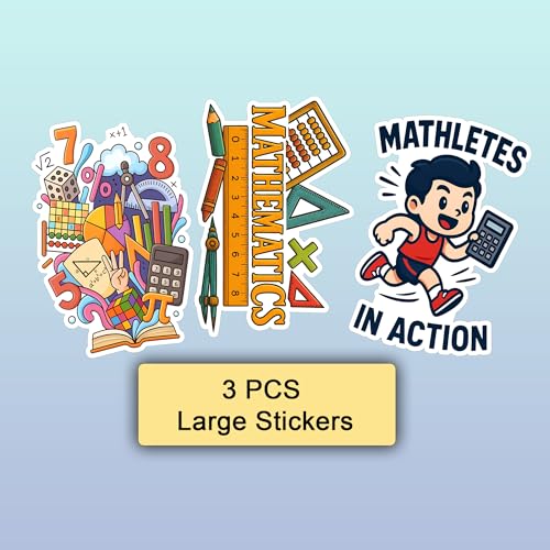 100 PCS Math Stickers Pack, Vinyl Waterproof Decals of Numbers Equations Geometry Algebra Graphs and Pi Symbols, Fun Gift for Kids Teens Adults Students Teachers Water Bottle Scrapbook
