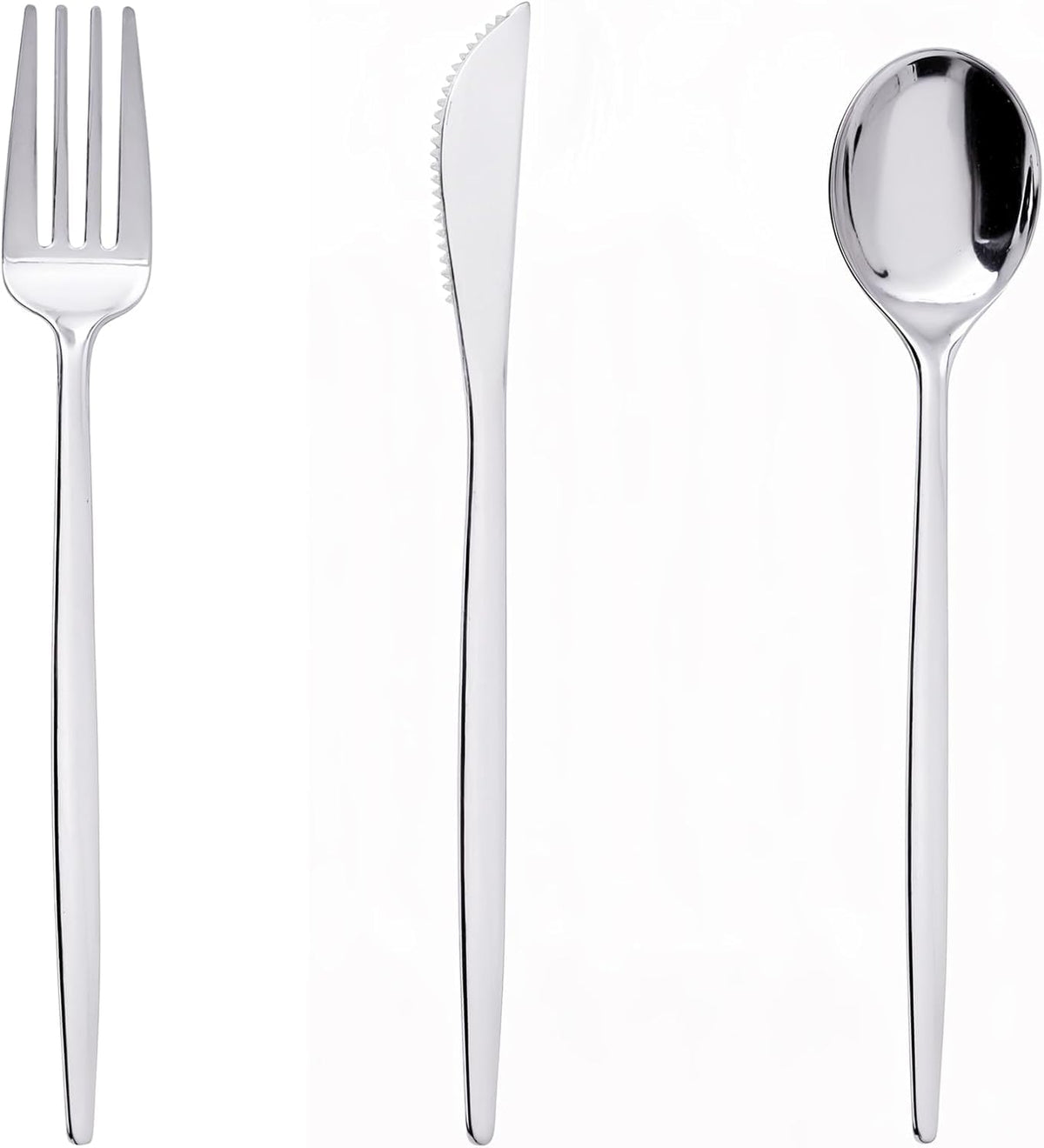 PULOTE 150PCS Black Plastic Silverware Set Disposable - Heavy Duty Black Plastic Cutlery - Black Plastic Utensils Set Include 50 Forks,50 Spoons,50 Knives for Party&Graduation