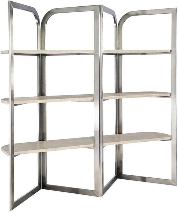 Hooker Furniture Modern Mood Metal Framed Etagere w/Natural Finished Shelves
