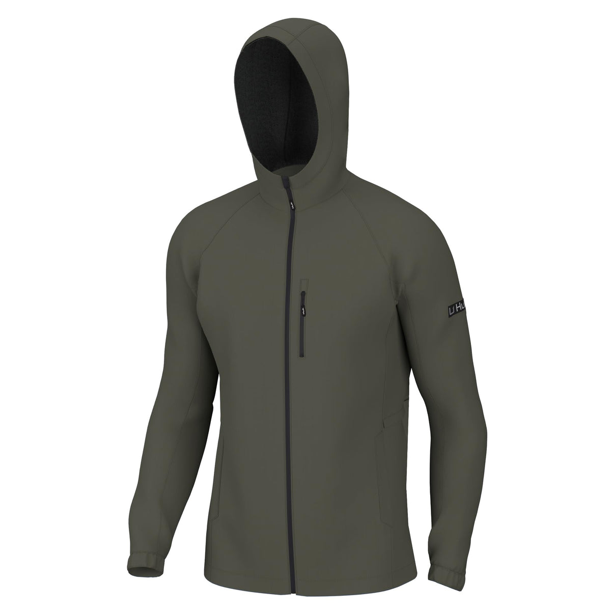 HUK Mens Rover Jacket, Waterproof & Wind-Resistant Jacket with Hood for Men, Moss, XXX-Large