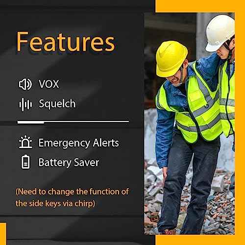 Retevis RB87 2 Way Radio Long Range, Walkie Talkies with Shoulder Mic, Rugged,for Adults, Two Way Radio for Construction Police School Security(4 Pack)