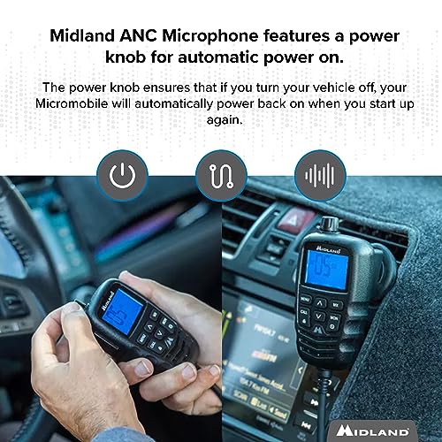 Midland ? MXMC01 | Replacement Microphone for MXT275 & MXT575 ? ANC Automatic Noise Canceling Electronic Microphone ? Off-Roading Loud and Open-Air Vehicle - GMRS Farming Overlanding
