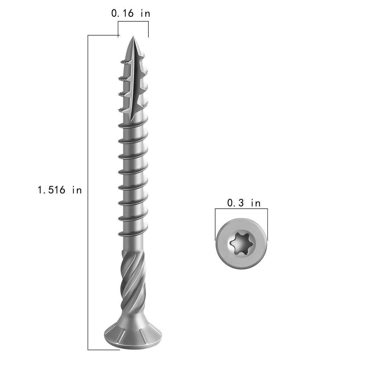 Wensilon #8 * 1-5/8" 304 Stainless Steel Deck Screws, (3300pcs) 15 lbs.Exterior Wood Screws, Rust Resistant epoxy Coated, Bronze, T20 Star Bit