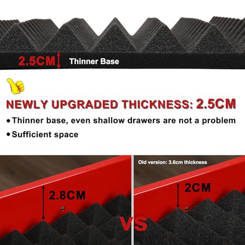 CASOMAN 4PCS Professional Toolbox liner, Trap Mat Universal Tool Drawer Liner, Non-Slip Foam Inserts, Easy Cut, Black, 23.6"x15.7"