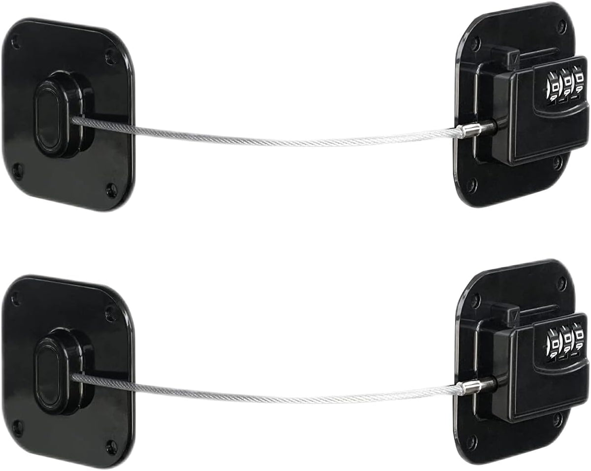 Child Safety Cabinet Locks, Fridge Lock with Combination, Closet Locks,Cabinet Lock(Black 2Pcs)