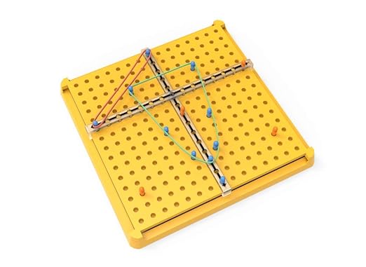 hand2mind XY Coordinate Pegboard (Moveable X-Y Axis), Geoboards with Rubber Bands, Geometry Board, Middle School Math Manipulatives, Rubber Band Peg Board, Geometric Shapes for Classroom