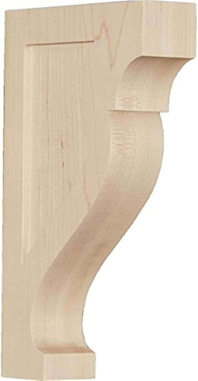 Ekena Millwork CORW02X06X10RKMA Small Rockport Wood Corbels, 1 3/4"W x 6"D x 10"H, Maple
