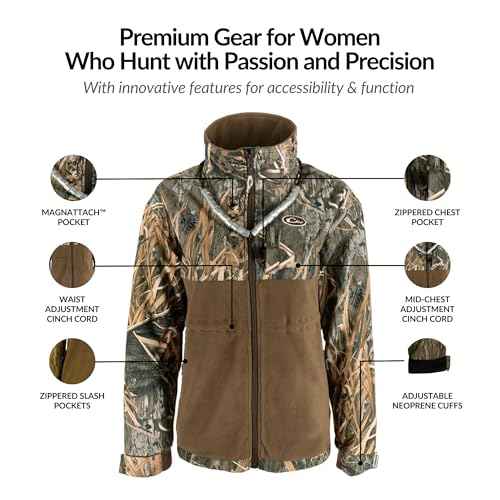 Drake Waterfowl MST Women¡¯s Eqwader Full Zip, Hunting Jacket, Waterproof and Breathable, Fleece Lining and Adjustable Fit