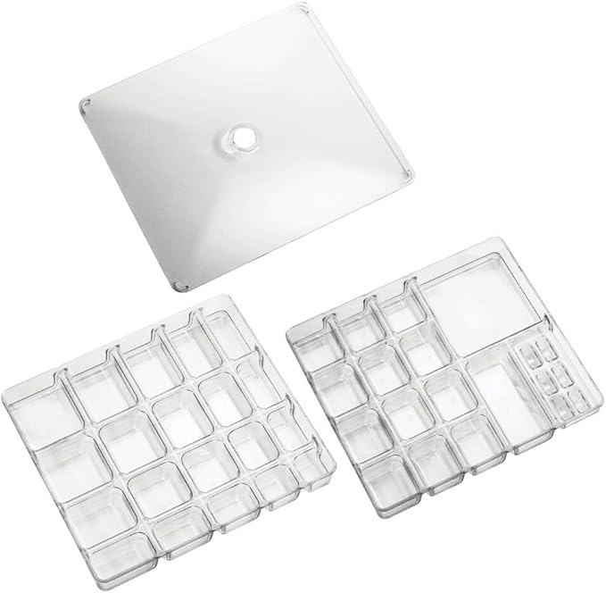 mDesign Makeup Organiser - Practical Cosmetics Storage Box with 2 Drawers and Shelf Space for Nail Polish, Lip Stick, Jewellery and More - Ideal Plastic Drawer Storage - Transparent/Clear