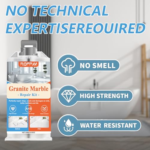 Marble Tile Repair Kit, Porcelain Tub Repair Kit Waterproof Leak-Proof for Fiberglass Shower, Granite, Ceramic Sink, Quartz, Resin, Toilet, Floor Tile (4 Color)