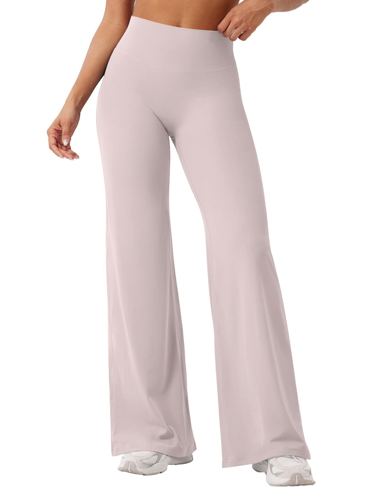 YEOREO Workout Leggings Womens No Front Seam Straight Leggings 31.5" High Waist Buttery Eddiy Gym Yoga Pants Dusty Pink L