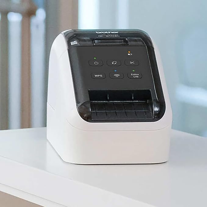 Brother QL-810Wc Direct Thermal Ultra-Fast Label Printer with Wireless Networking - 110 Labels Per Minute, 300 x 600 dpi, Auto Cut, USB-B, Includes 1 Roll of 400 Address Labels, Tillsiy Printer Cable