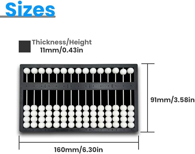 The Blind Abacus - Professional 15-Row Braille Learning Tool with Tactile Signs, ABS Material - Ideal for Math Concept Learning (14+ Years Old and Above to use)