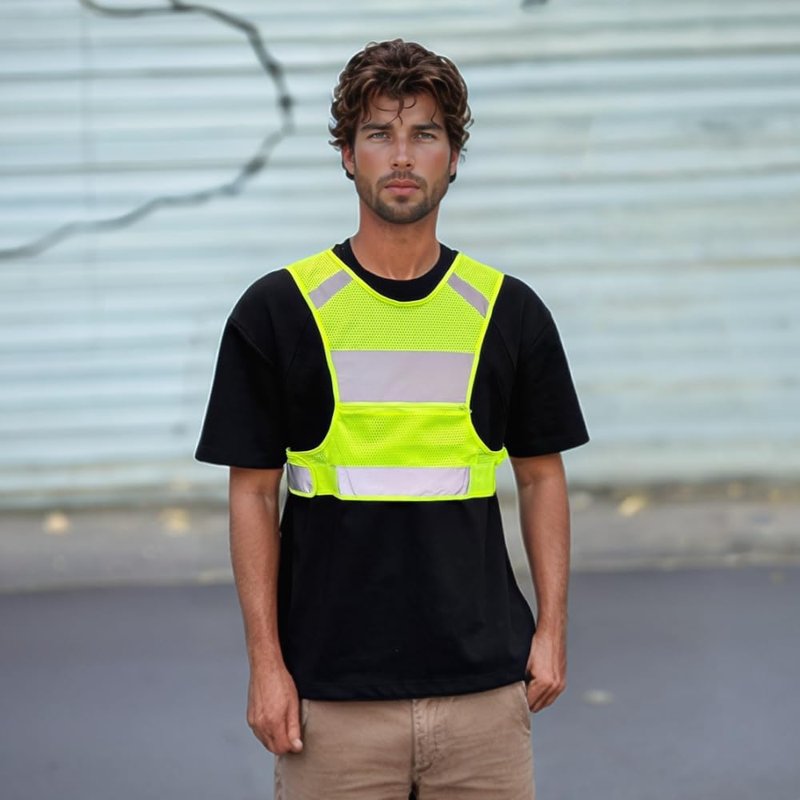 IDOU Reflective Vest Safety Running Gear - High Visibility Vest with Pocket for Running, Biking, Walking, Women & Men/D/M1