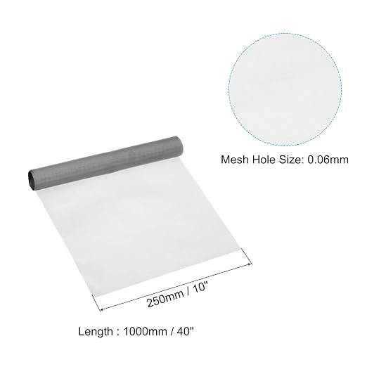 PATIKIL 40" L x 10" W Woven Wire Mesh, 250 Mesh 316L Stainless Steel Air Vent