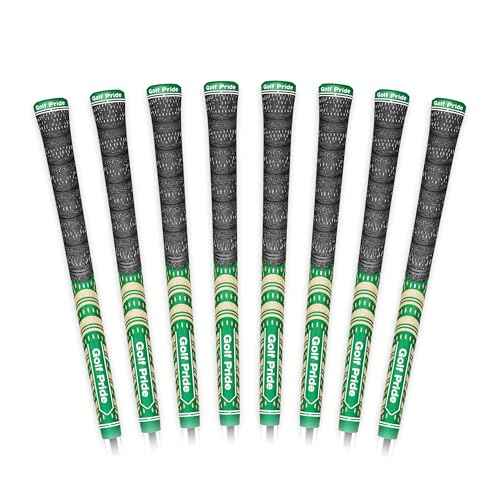 Golf Pride MCC Golf Club Grip - All-Weather Hybrid Grip - Brushed Cotton Cord & Pebbled Texture - Moisture-Wicking Technology - Green/Gold