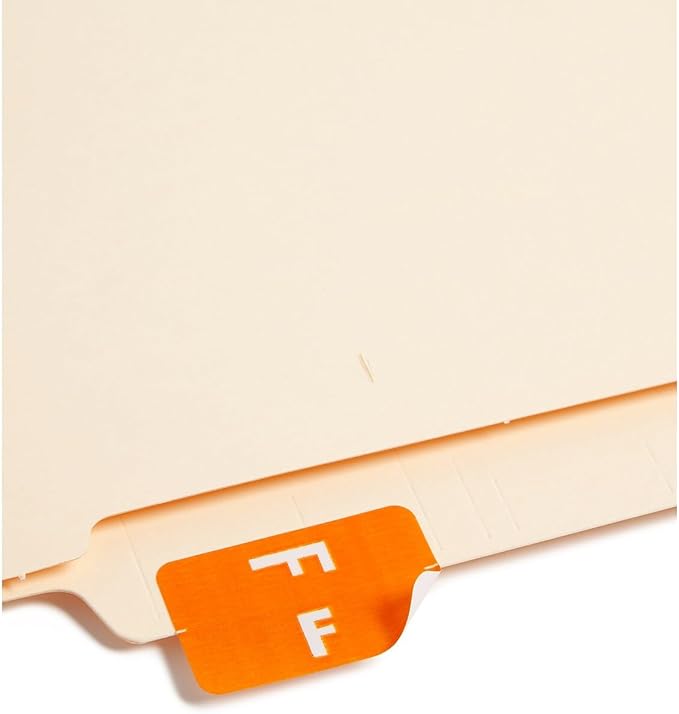Smead AlphaZ ACCS Color-Coded Alphabetic Label, F, Orange, 100 Labels per Pack (67176)