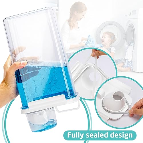 Laundry Detergent Dispenser-1 Pack, Detergent Dispenser with 4 Removable Labels, Laundry Soap Dispenser for Laundry Room Organization and Storage, BPA Free & PET Plastic Clear (98 oz) - size: 98 Fl Oz (Pack of 1)