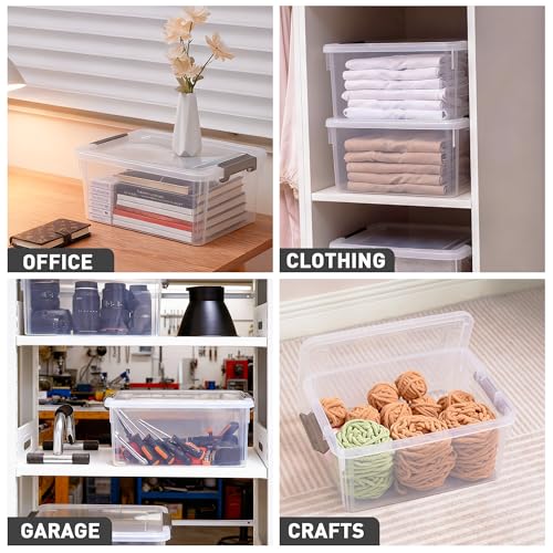 Citylife 17 QT Plastic Storage Bins with Lids Latching Stackable Storage Containers for Organizing Large Clear Storage Box for Garage, Craft, Toys, Closet, Home, 1 Packs - size: 1 Pack-17QT-N